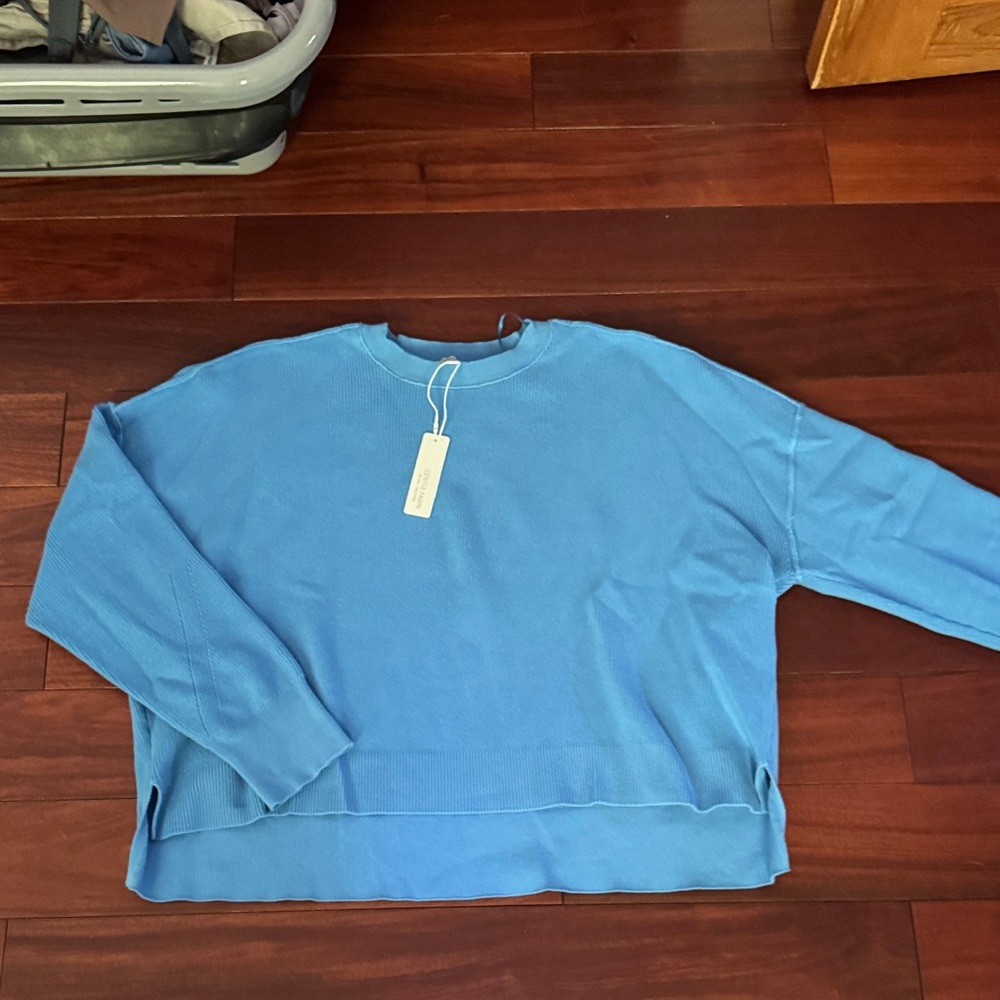 Gentle Fawn womens Sky Blue Crewneck Sweater